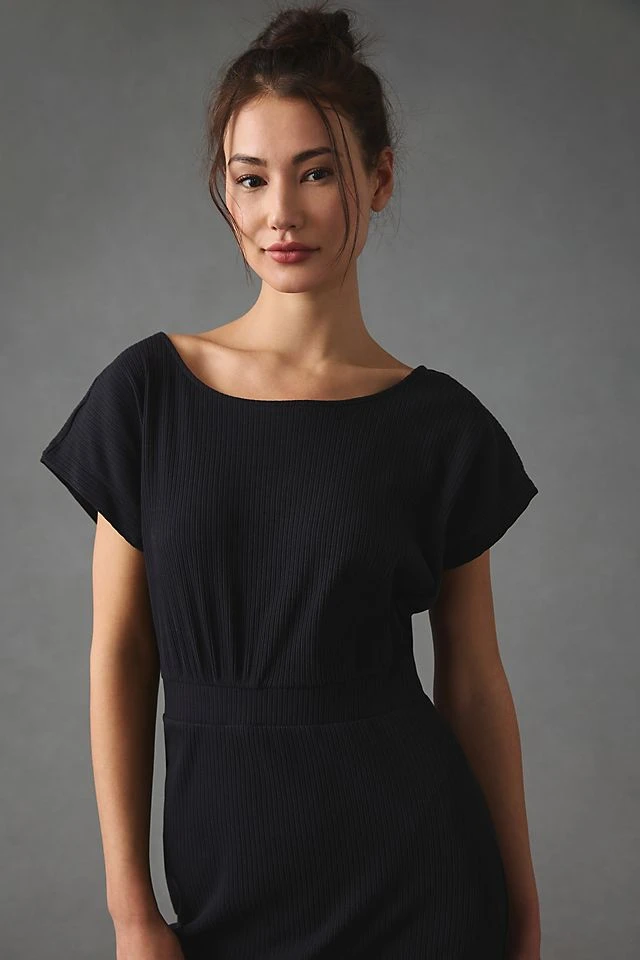 Top 10 ???? Daily Practice By Anthropologie Dolman-Sleeved Midi ???? Dress BLACK ???? - Image 2