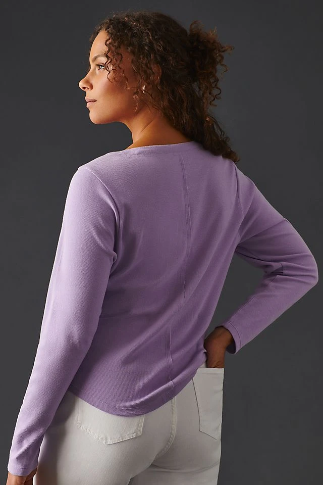 Budget ???? Pilcro Ribbed Henley Top LAVENDER ???? - Image 6