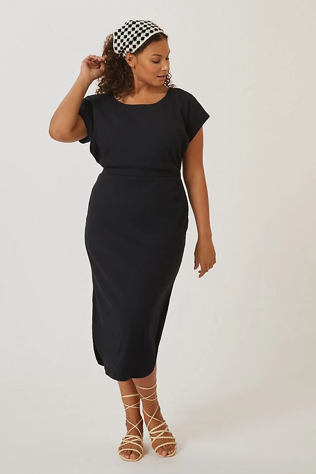 Top 10 ???? Daily Practice By Anthropologie Dolman-Sleeved Midi ???? Dress BLACK ???? - Image 4