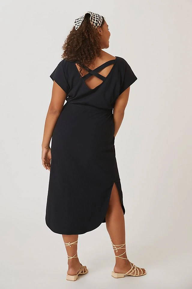 Top 10 ???? Daily Practice By Anthropologie Dolman-Sleeved Midi ???? Dress BLACK ???? - Image 5