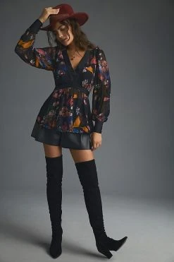 Best Pirce ???? Maeve Open-Back Tunic BLACK MOTIF ????