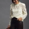 Best reviews of ???? Mare Mare X Anthropologie Sheer Lace Blouse IVORY ✔️