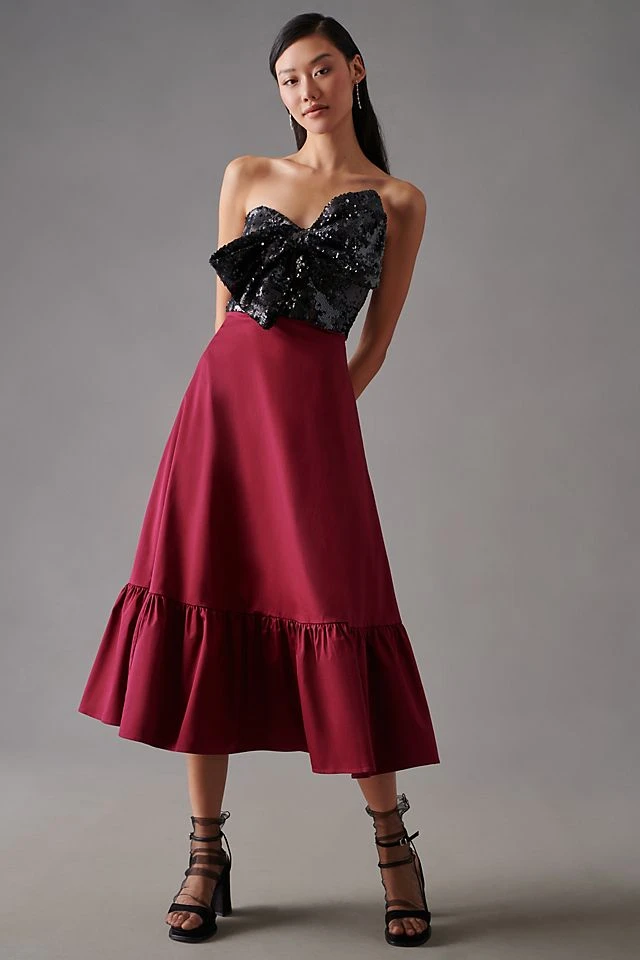 Discount β Hutch Sequin Bow ???? Dress WINE ????