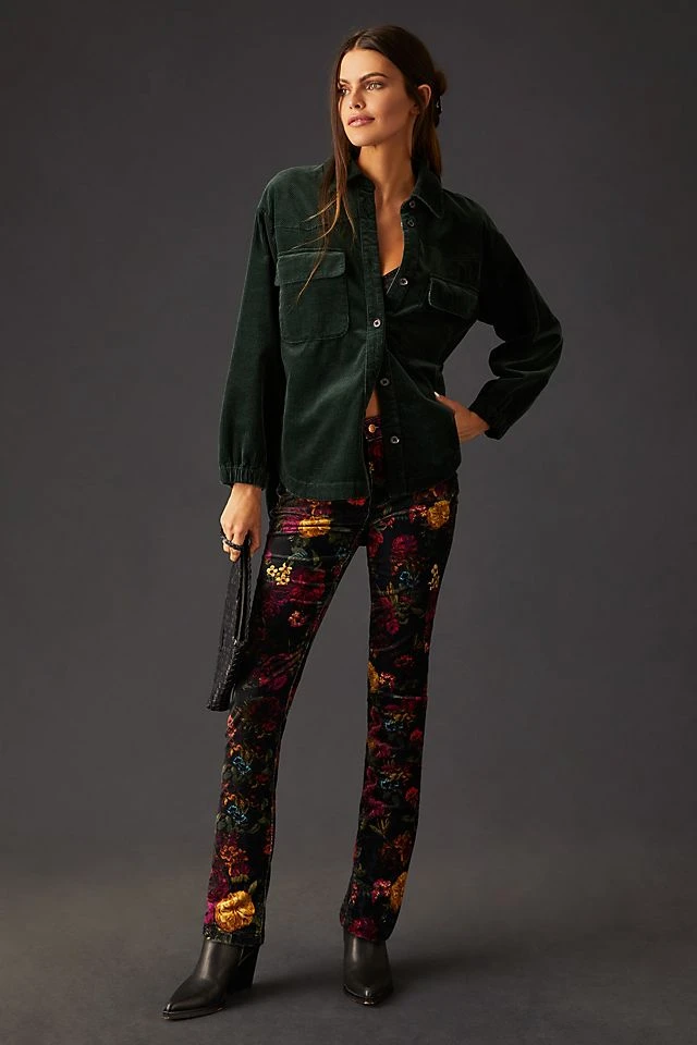 New ???? Pilcro Mid-Rise Velvet Skinny ???? Jeans FLORAL ????
