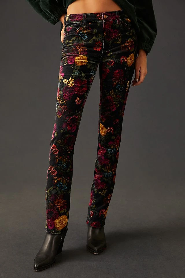 New ???? Pilcro Mid-Rise Velvet Skinny ???? Jeans FLORAL ???? - Image 2