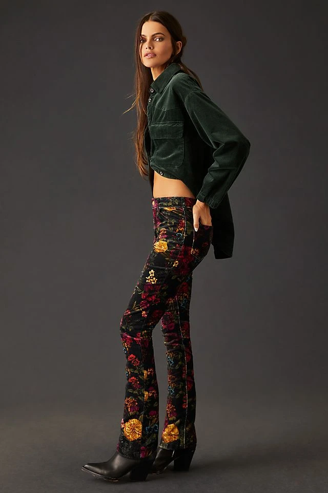 New ???? Pilcro Mid-Rise Velvet Skinny ???? Jeans FLORAL ???? - Image 3