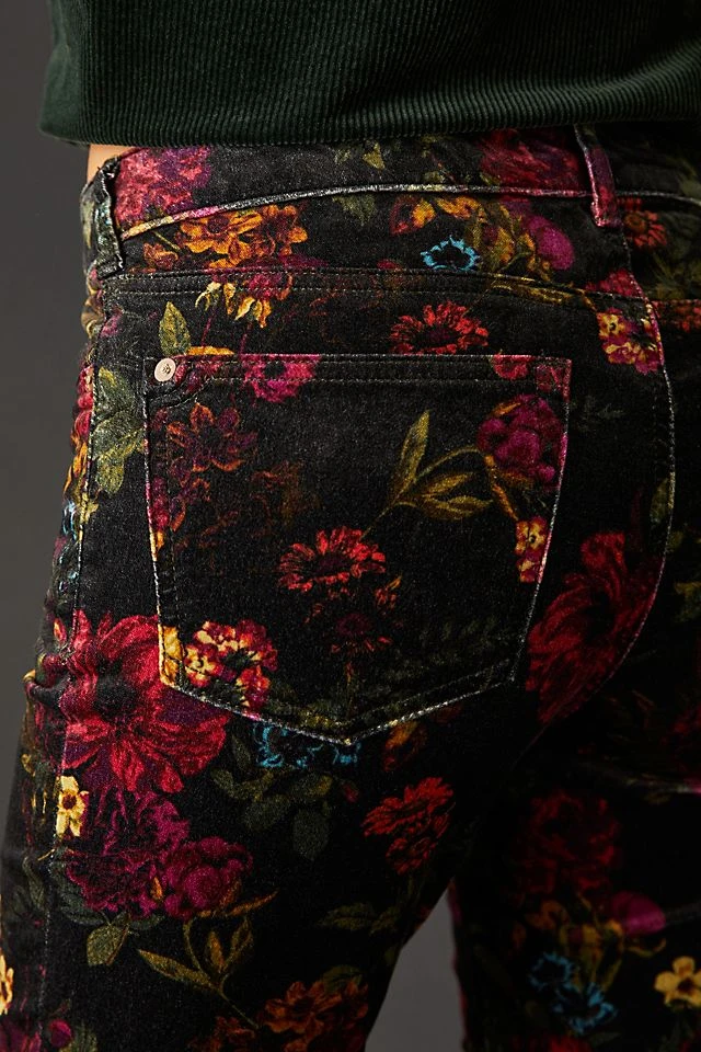 New ???? Pilcro Mid-Rise Velvet Skinny ???? Jeans FLORAL ???? - Image 6