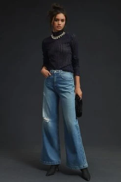 Best deal ???? Hudson Petite James High-Rise Wide-Leg ???? Jeans DENIM MEDIUM BLUE ⌛