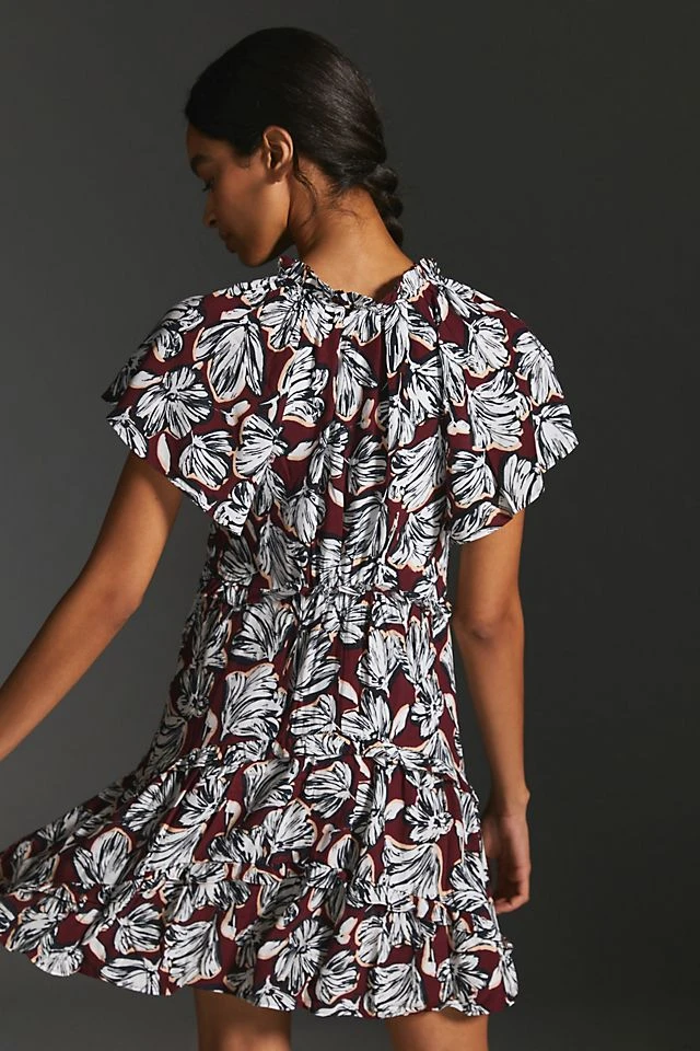 Best deal ???? By Anthropologie Robin Tiered Mini ???? Dress WINE ???? - Image 3