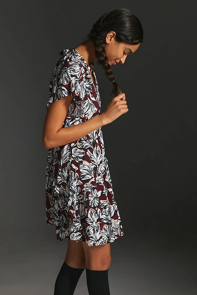 Best deal ???? By Anthropologie Robin Tiered Mini ???? Dress WINE ???? - Image 4