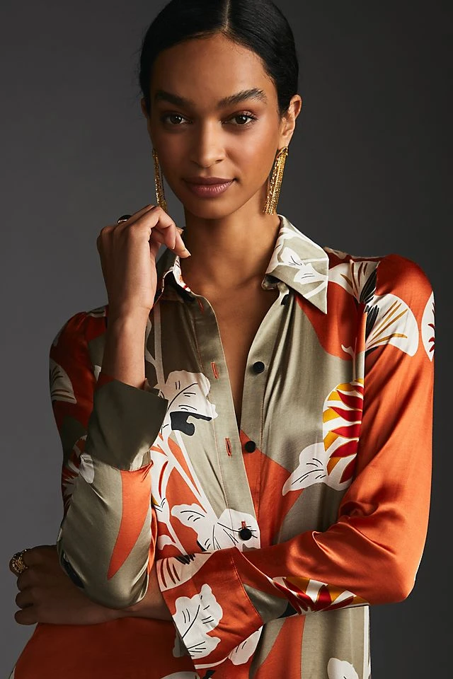 Deals ???? Corey Lynn Calter Maxi ???? Shirt ???? Dress PEACH ???? - Image 3