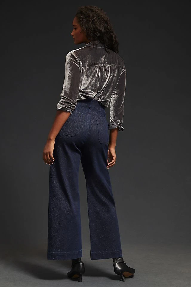 Outlet ???? Pilcro The Skipper Sparkle Wide-Leg ???? Jeans DARK WASH ???? - Image 3