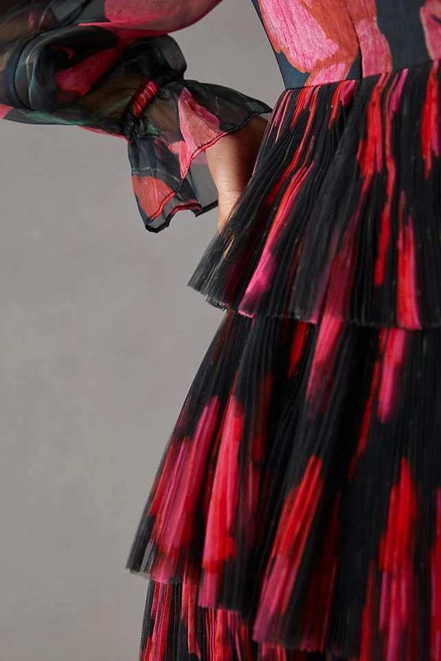 Budget ???? Hutch Petite Tiered Tulle Mini ???? Dress BLACK MOTIF ❤️ - Image 6