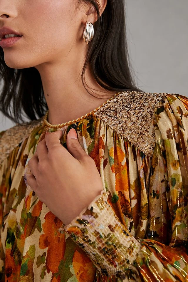 Deals ???? Bl-nk Sequin-Embellished Blouse NEUTRAL MOTIF ???? - Image 2