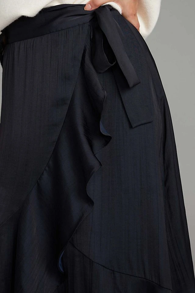 Best Sale ???? Maeve Ruffled Wrap Maxi ???? Skirt BLACK ???? - Image 3