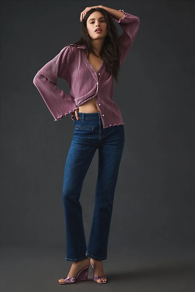 Best Sale ???? Maeve Essential Mid-Rise Kick-Flare Crop ???? Jeans MEDIUM RINSE ????