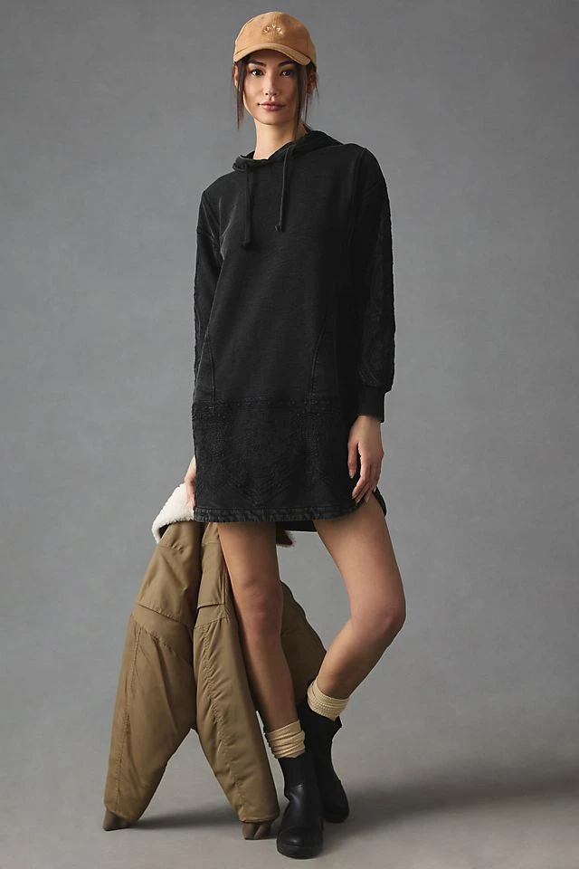 Budget ???? Daily Practice By Anthropologie Blaine Embroidered Hoodie BLACK ????