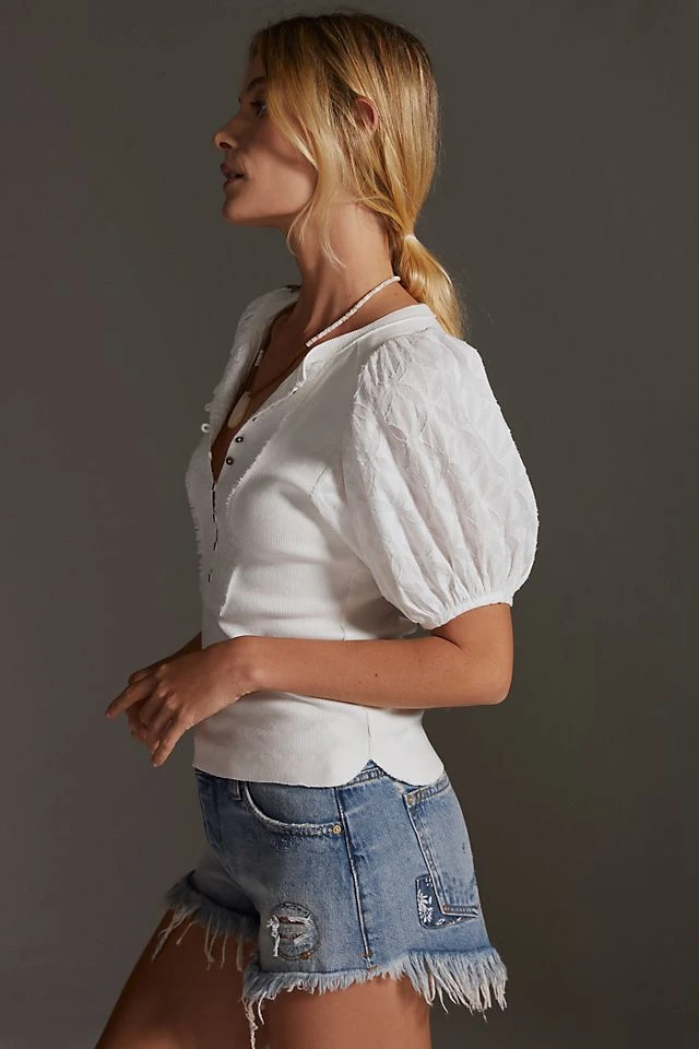 Buy ???? Pilcro Bella Henley Top WHITE ???? - Image 2
