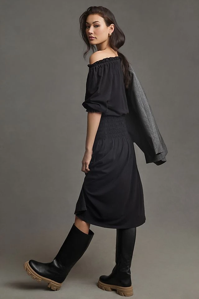 Best Sale ⭐ Sundry Smock-Waist ???? Dress BLACK ✨ - Image 3