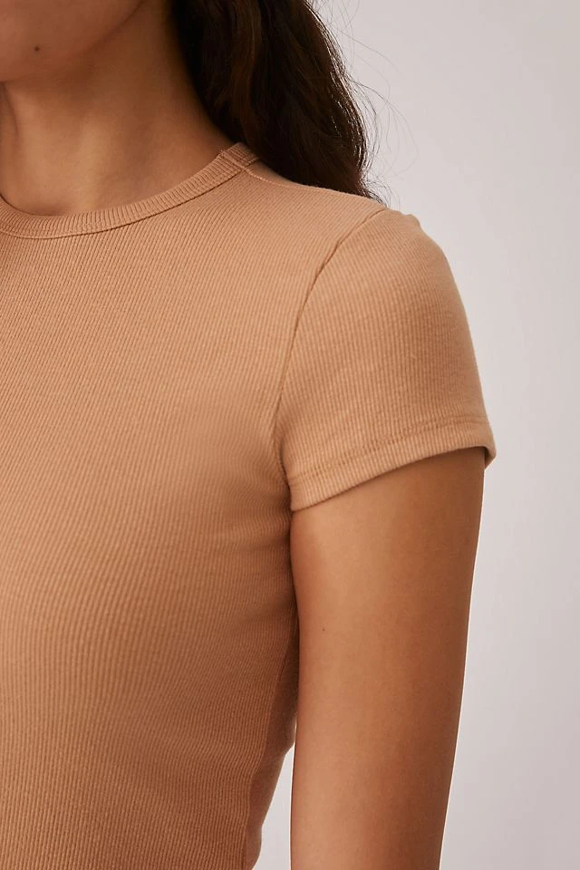 Buy ???? Maeve Ribbed Baby Tee BEIGE ✔️ - Image 2