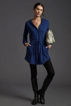 Cheapest ???? Daily Practice By Anthropologie Afterglow Hooded ???? Dress NAVY ????