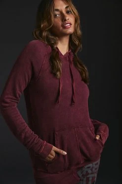 Best Sale ???? FREECITY SUPERFLUFF Vintage Bath Pullover Hoodie WINE ????