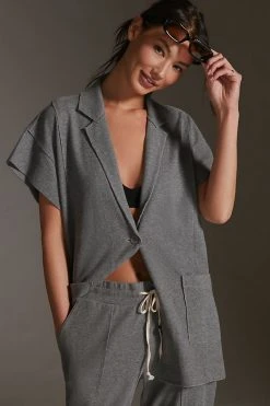 Promo ???? Daily Practice By Anthropologie The Heather Elbert Blazer GREY ????