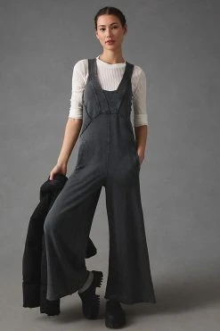 New ???? Daily Practice By Anthropologie The Palmra Jumpsuit BLACK ????