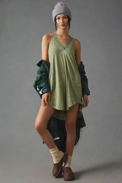 Best Sale ✔️ Daily Practice By Anthropologie Sleeveless Mini ???? Dress MOSS ⌛