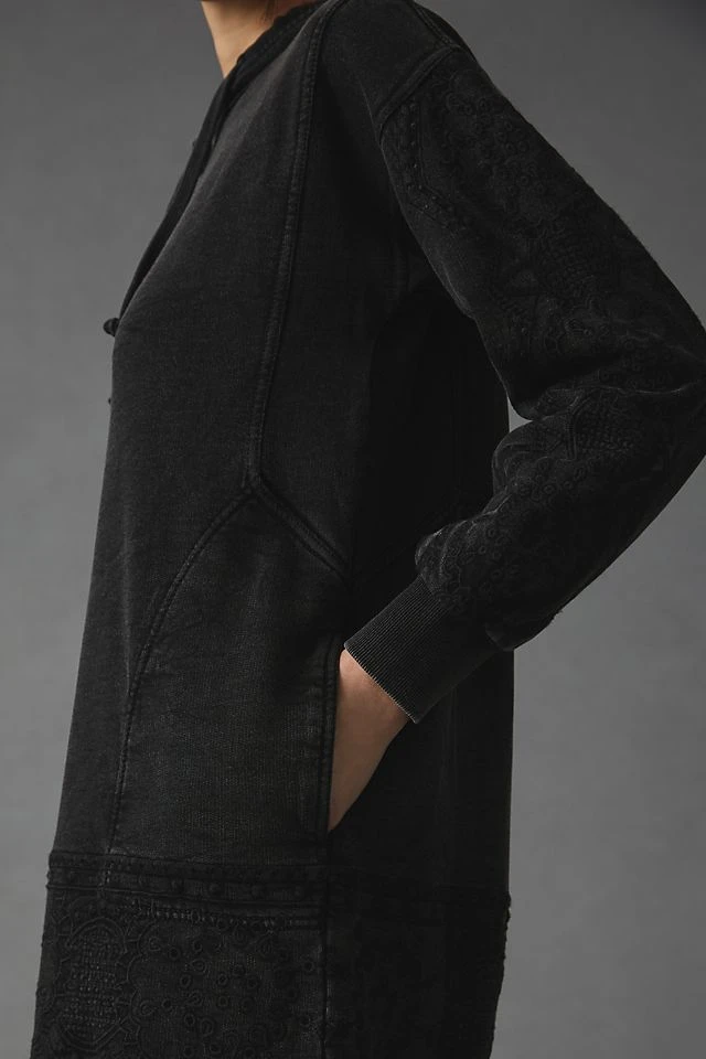 Budget ???? Daily Practice By Anthropologie Blaine Embroidered Hoodie BLACK ???? - Image 2