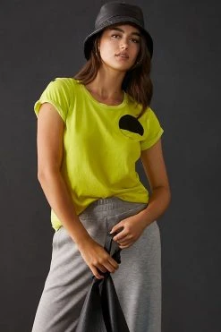 Wholesale ???? FREECITY SIGN/GOLDENline Short-Sleeve Tee YELLOW ⌛