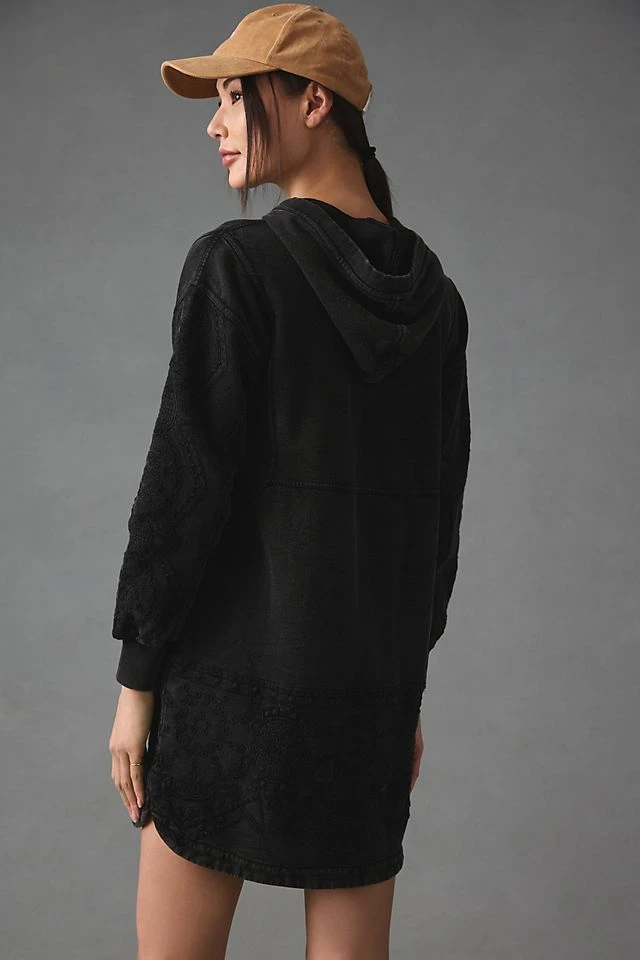 Budget ???? Daily Practice By Anthropologie Blaine Embroidered Hoodie BLACK ???? - Image 3