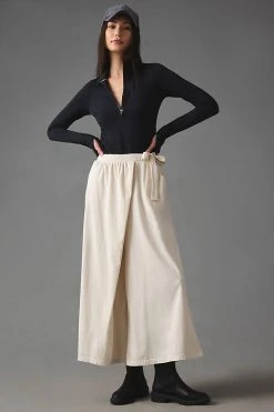 Deals ???? Daily Practice By Anthropologie Wide-Leg Wrap Pants IVORY ????