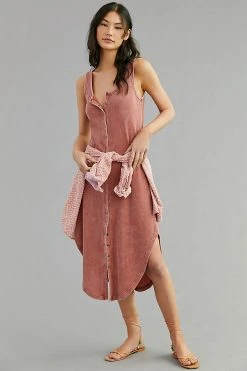 Buy ???? Daily Practice By Anthropologie The Sundarban Midi ???? Dress LIGHT RED ????