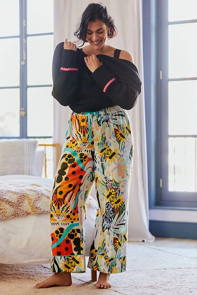 Promo ???? By Anthropologie Marcos Navarro For Anthropologie Flannel Sleep Pants IVORY ???? - Image 5