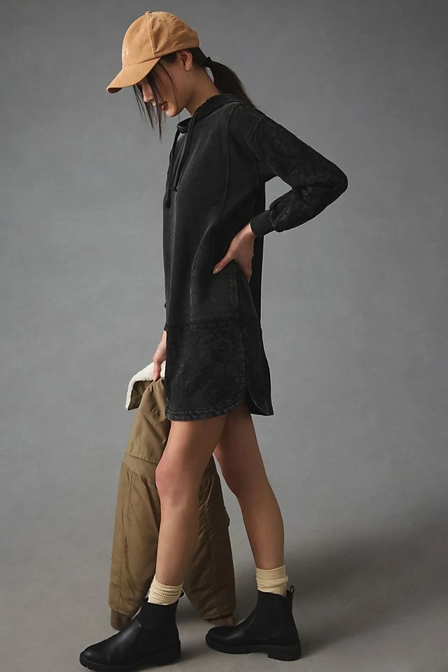 Budget ???? Daily Practice By Anthropologie Blaine Embroidered Hoodie BLACK ???? - Image 4