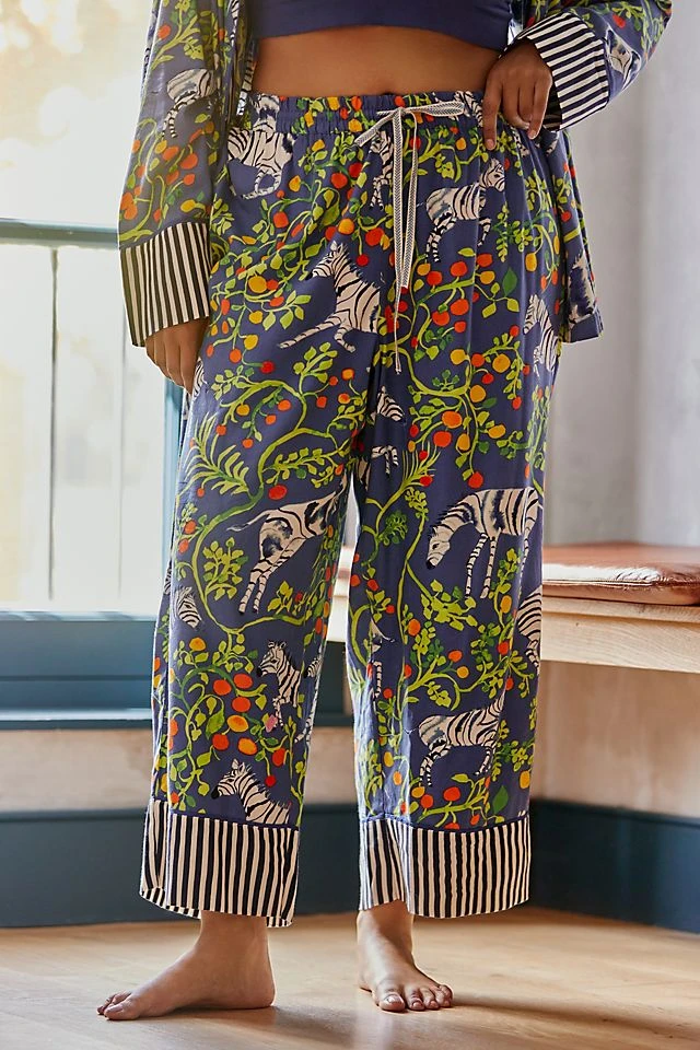 Top 10 ???? By Anthropologie Olivia Wendel For Anthropologie Flannel Sleep Pants IRIS BLUE ✔️ - Image 6