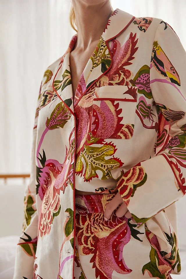 Promo ???? By Anthropologie Raphael Balme For Anthropologie Flannel Sleep Top PINK COMBO ???? - Image 4