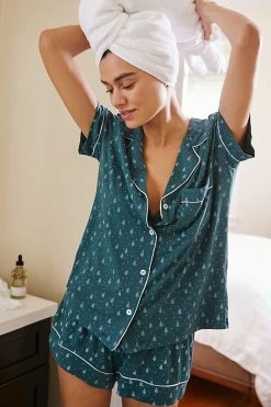 Brand new ???? Eberjey Shortie PJ Set DARK GREEN ????